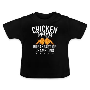 Chicken Wings Gifts - Baby Bio-T-Shirt mit Rundhals - Schwarz - Vorne