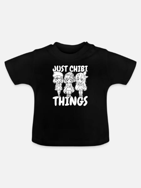 Anime Manga Chibi - Baby Bio-T-Shirt mit Rundhals - Schwarz