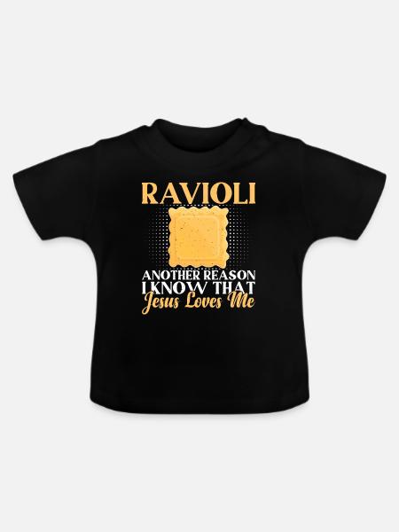 Ravioli Jesus - Baby Bio-T-Shirt mit Rundhals - Schwarz
