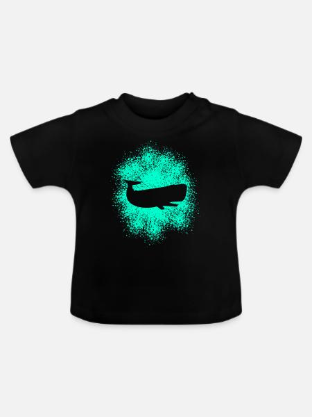 Pottwal Ozean Schützer - Baby Bio-T-Shirt mit Rundhals - Schwarz