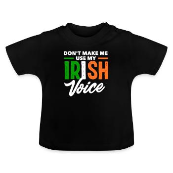 Drôle d’irlandais Irlande cadeau - T-shirt bio col rond Bébé - noir - Devant