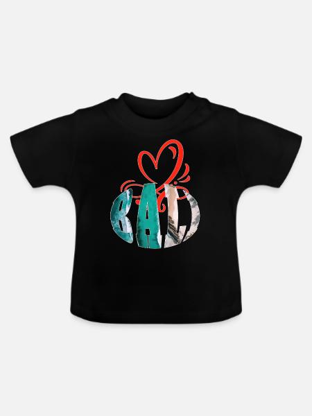 Bali - Indonesien - Baby Bio-T-Shirt mit Rundhals - Schwarz
