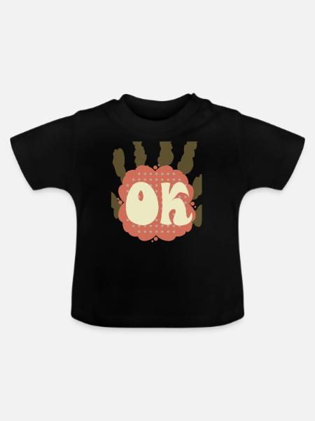 Ok - Baby Bio-T-Shirt mit Rundhals - Schwarz