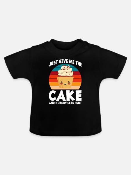 Cake Lover Cake Gift - Baby Bio-T-Shirt mit Rundhals - Schwarz