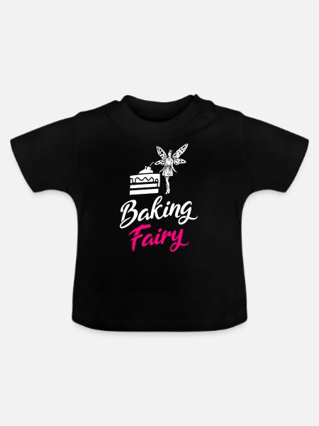 Cake Lover Cake Gift - Baby Bio-T-Shirt mit Rundhals - Schwarz