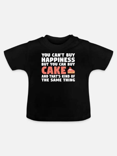 Cake Lover Cake Gift - Baby Bio-T-Shirt mit Rundhals - Schwarz