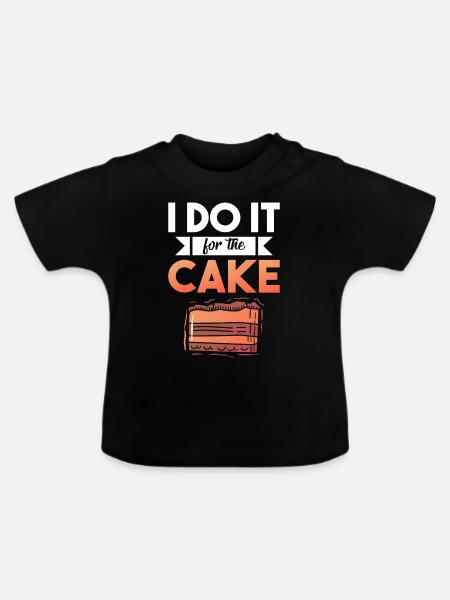 Cake Lover Cake Gift - Baby Bio-T-Shirt mit Rundhals - Schwarz