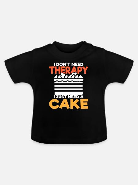 Cake Lover Cake Gift - Baby Bio-T-Shirt mit Rundhals - Schwarz
