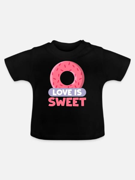 Cake Lover Cake Gift - Baby Bio-T-Shirt mit Rundhals - Schwarz