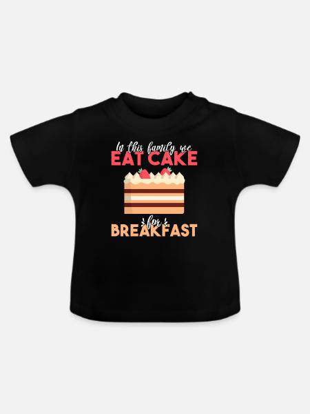 Cake Lover Cake Gift - Baby Bio-T-Shirt mit Rundhals - Schwarz