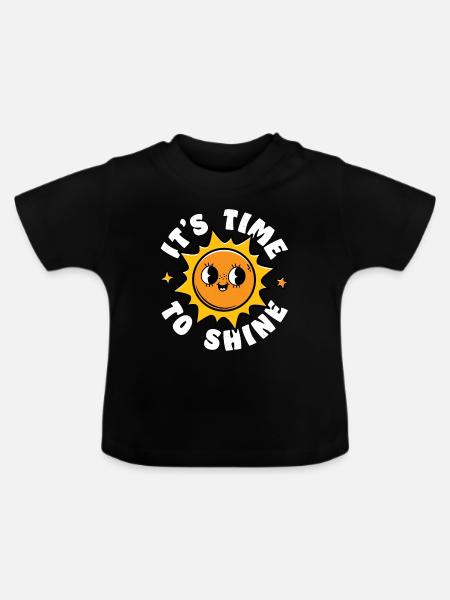 Es ist Zeit zu glänzen - Baby Bio-T-Shirt mit Rundhals - Schwarz