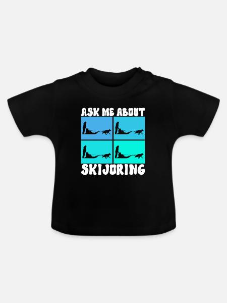 Schlittenfahren Schlittenhunde - Baby Bio-T-Shirt mit Rundhals - Schwarz