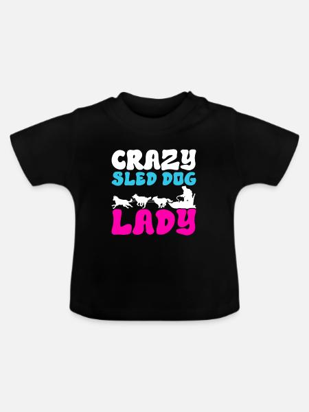 Schlittenfahren Schlittenhunde - Baby Bio-T-Shirt mit Rundhals - Schwarz