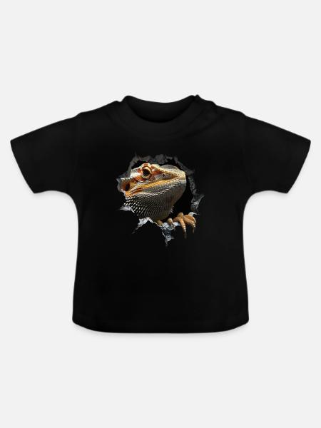 Bearded Dragon - Baby Bio-T-Shirt mit Rundhals - Schwarz