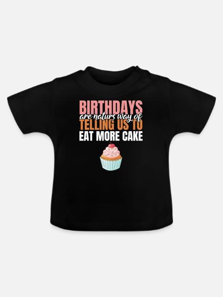 Cake Lover Cake Gift - Baby Bio-T-Shirt mit Rundhals - Schwarz