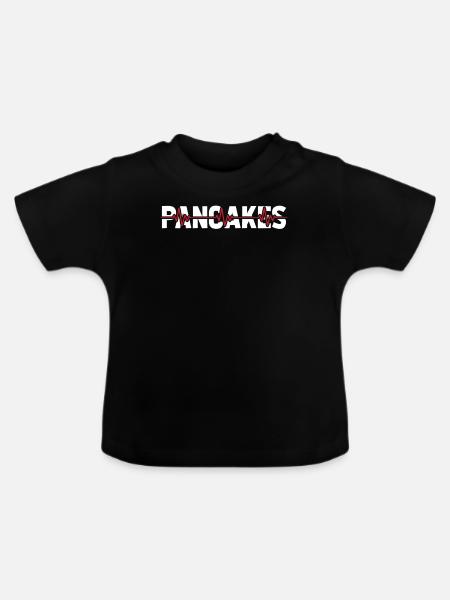 Pancakes Ekg Heartbeat - Baby Bio-T-Shirt mit Rundhals - Schwarz