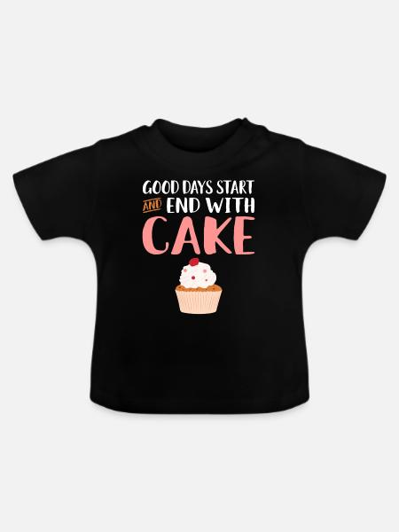Cake Lover Cake Gift - Baby Bio-T-Shirt mit Rundhals - Schwarz