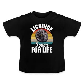 Cadeaux de réglisse - T-shirt bio col rond Bébé - noir - Devant