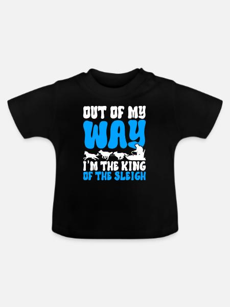 Schlittenfahren Schlittenhunde - Baby Bio-T-Shirt mit Rundhals - Schwarz