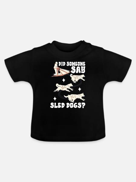 Schlittenfahren Schlittenhunde - Baby Bio-T-Shirt mit Rundhals - Schwarz