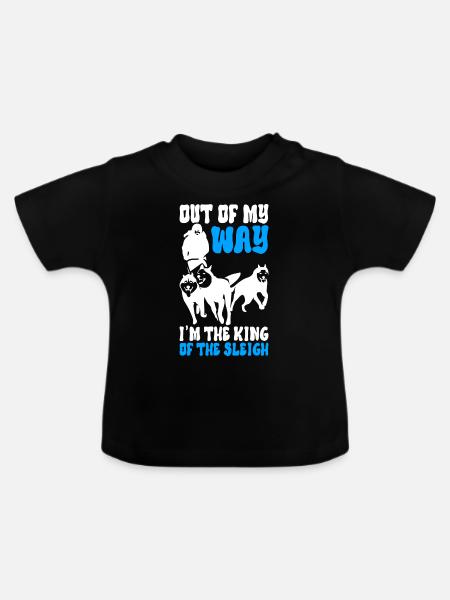 Schlittenfahren Schlittenhunde - Baby Bio-T-Shirt mit Rundhals - Schwarz