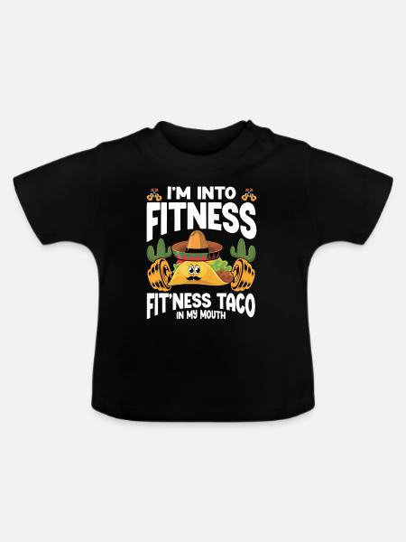 Lustiges Taco - Baby Bio-T-Shirt mit Rundhals - Schwarz
