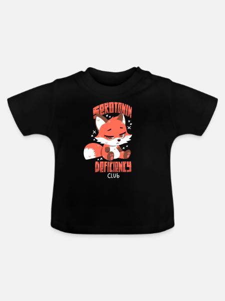 Serotonin-Defizit Club - Baby Bio-T-Shirt mit Rundhals - Schwarz