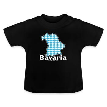 Bavière, Allemagne, Contour Drapeau - T-shirt bio col rond Bébé - noir - Devant