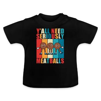 Cadeaux pour les amateurs de boulettes de viande - T-shirt bio col rond Bébé - noir - Devant