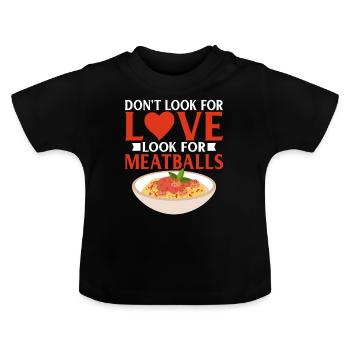 Cadeaux pour les amateurs de boulettes de viande - T-shirt bio col rond Bébé - noir - Devant