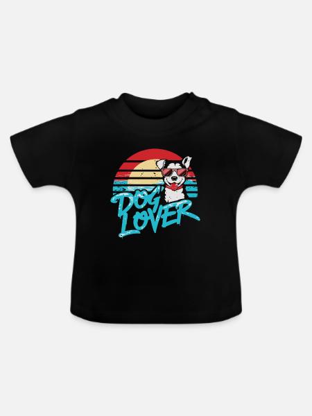 HUNDEFREUND - Baby Bio-T-Shirt mit Rundhals - Schwarz