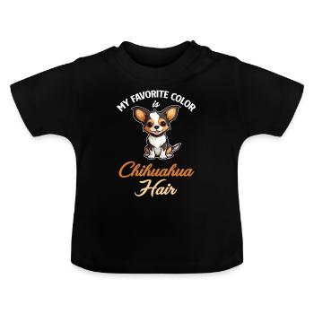 Meine Lieblingsfarbe Ist Chuahua-haar. Chiwawa - Baby Bio-T-Shirt mit Rundhals - Schwarz - Vorne
