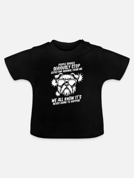 Brussels Griffon - Baby Bio-T-Shirt mit Rundhals - Schwarz