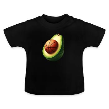 Avocat avec noyau de basket-ball - T-shirt bio col rond Bébé - noir - Devant