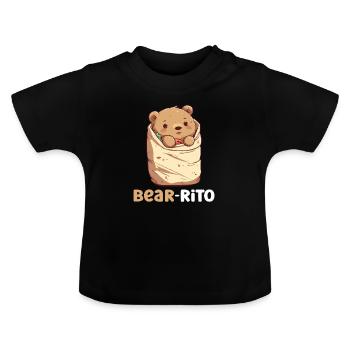 Grizzli Ours brun - T-shirt bio col rond Bébé - noir - Devant