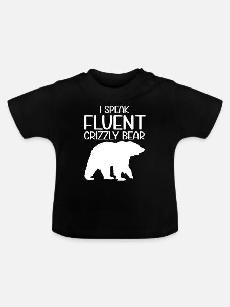 Grizzlybär Braunbär - Baby Bio-T-Shirt mit Rundhals - Schwarz