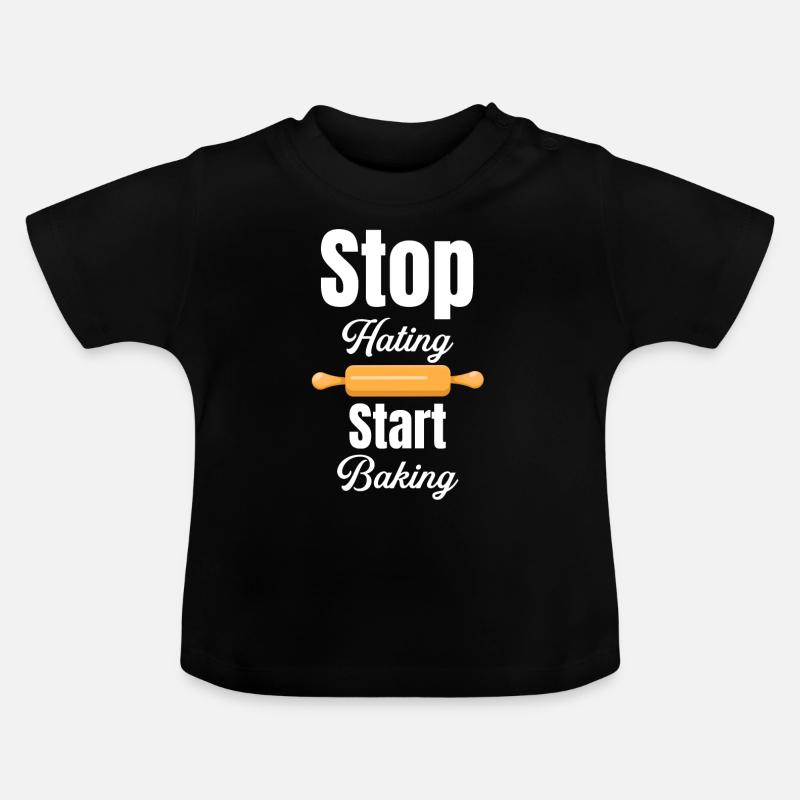 Arrêtez de haïr et commencez - T-shirt bio col rond Bébé - noir