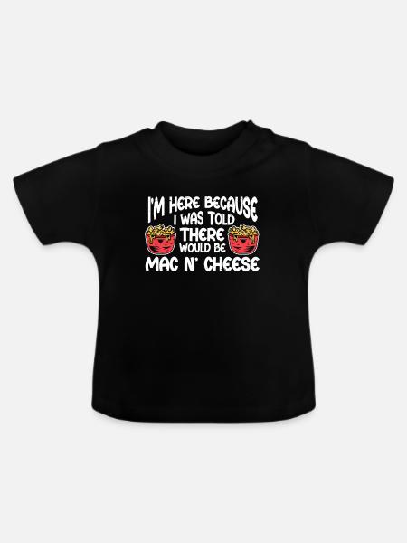 Mac And Cheese Makkaroni - Baby Bio-T-Shirt mit Rundhals - Schwarz