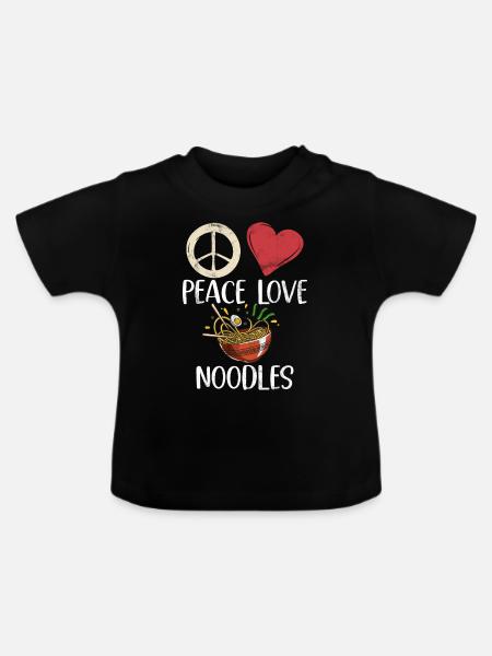 Noodle Lover Gifts - Baby Bio-T-Shirt mit Rundhals - Schwarz
