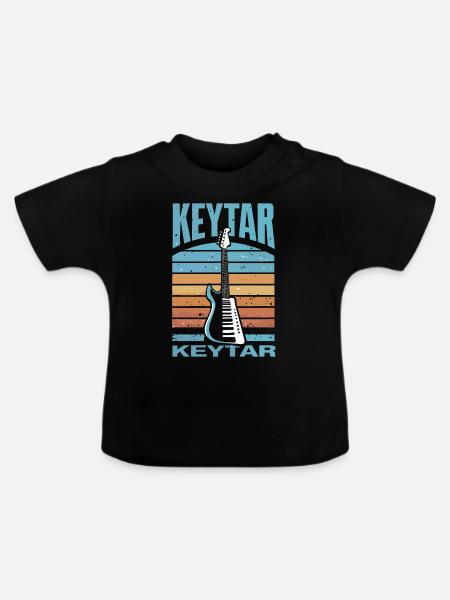 Keytar Keyboard Geschenk - Baby Bio-T-Shirt mit Rundhals - Schwarz