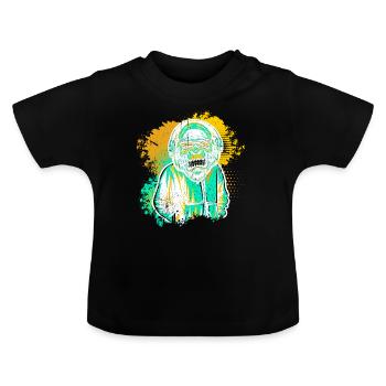 DJ Monkey Musique Party Fun Lunettes De Soleil Fun Dancing C - T-shirt bio col rond Bébé - noir - Devant