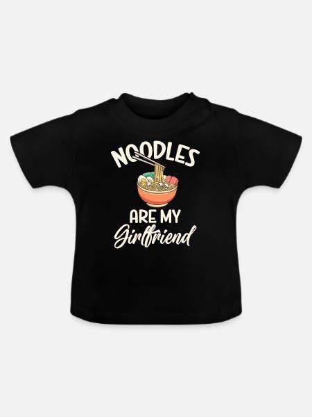 Noodle Lover Gifts - Baby Bio-T-Shirt mit Rundhals - Schwarz