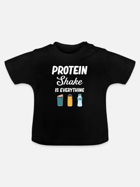 Protein-shake Ist Alles, Cardio-training, - Baby Bio-T-Shirt mit Rundhals - Schwarz