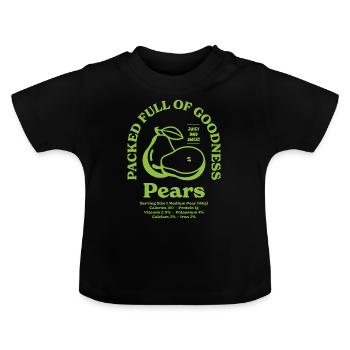 Pears Nutritional - Baby Organic T-Shirt with Round Neck - black - Front