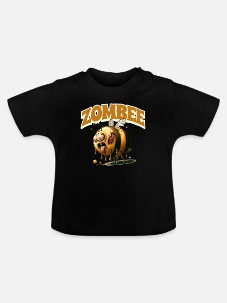 Zombie Biene Zombee - Baby Bio-T-Shirt mit Rundhals - Schwarz