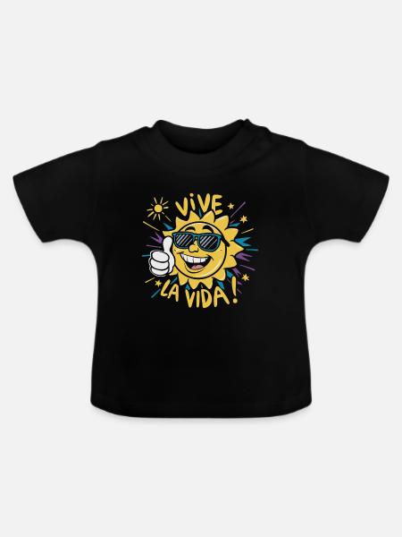 VIVE LA VIDA - Baby Bio-T-Shirt mit Rundhals - Schwarz