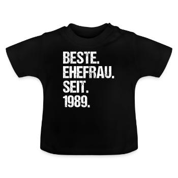 Meilleure épouse de la Saint-Valentin depuis 1989 - T-shirt bio col rond Bébé - noir - Devant