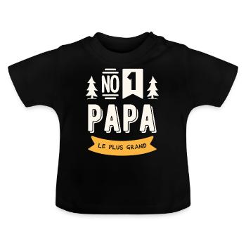 Dad number 1 - Baby Organic T-Shirt with Round Neck - black - Front