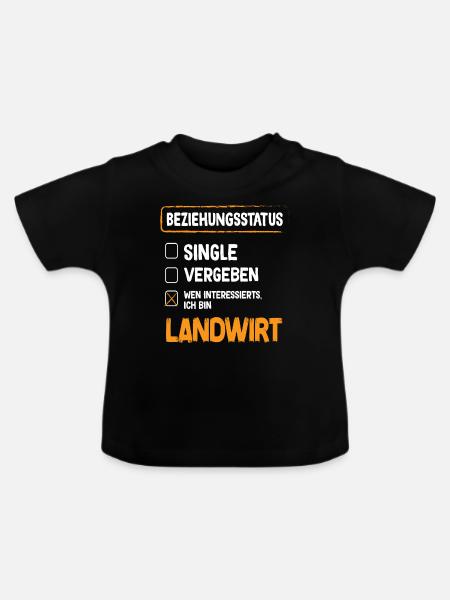 Landwirt Beziehungsstatus - Baby Bio-T-Shirt mit Rundhals - Schwarz