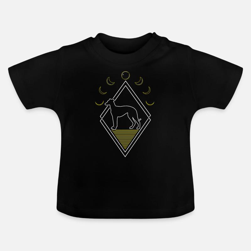 Greyhound Greyhound Abstrait Phases de Lune - T-shirt bio col rond Bébé - noir